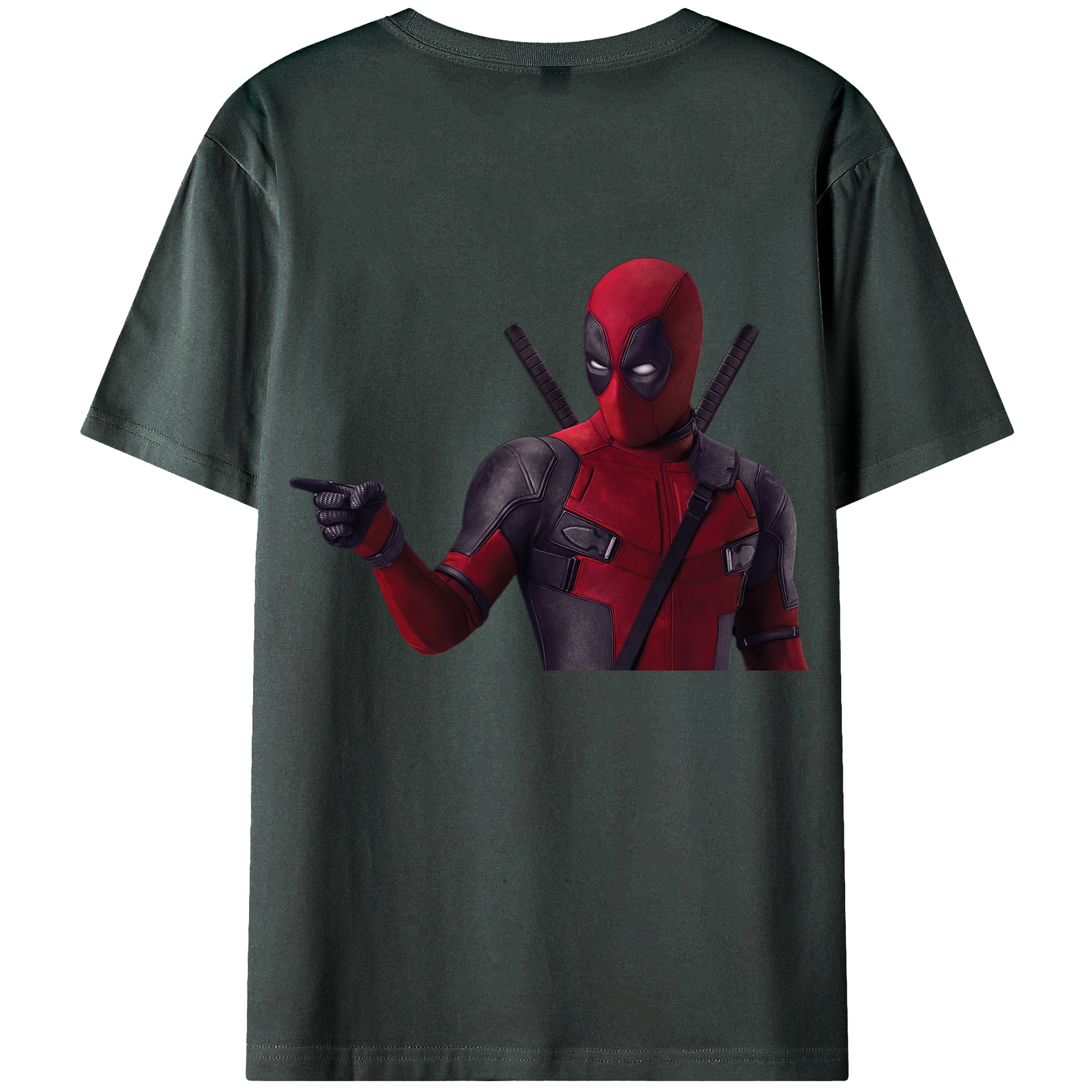 （画像用） Deadpool デッドプール 綿100％ メンズ半袖Tシャツ（バックプリント） 通気性